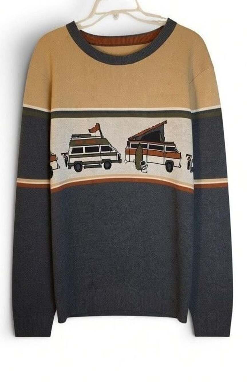 Kavu Sweater Size M Camper Van Graphic Knit